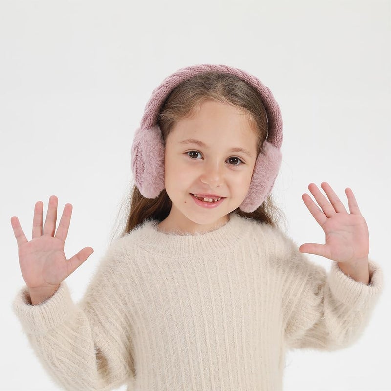 BUTITNOW Winter Knit EarMuffs for Kids Warm Furry Girls Ear Muffs Plush Toddler Ear Warmers Outdoor Ear Covers - Image 3